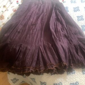 Elegant dark purple Silk wraparound Skirt